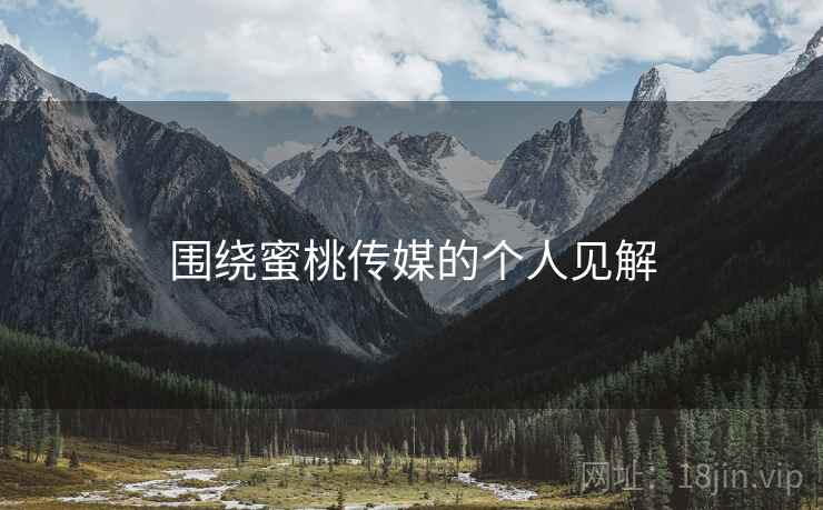围绕蜜桃传媒的个人见解