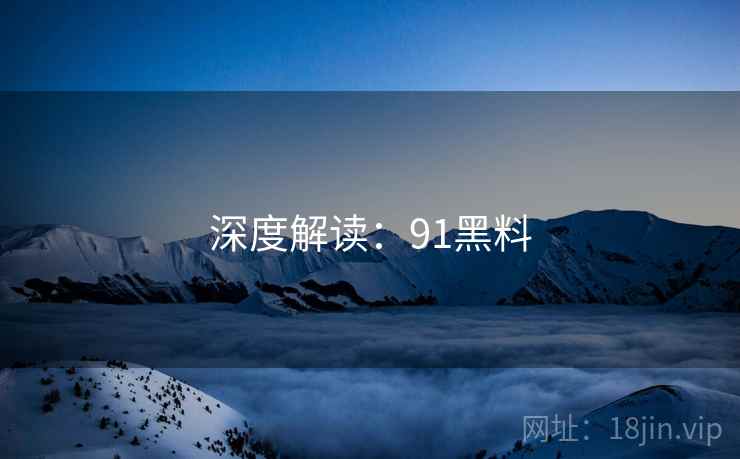 深度解读：91黑料